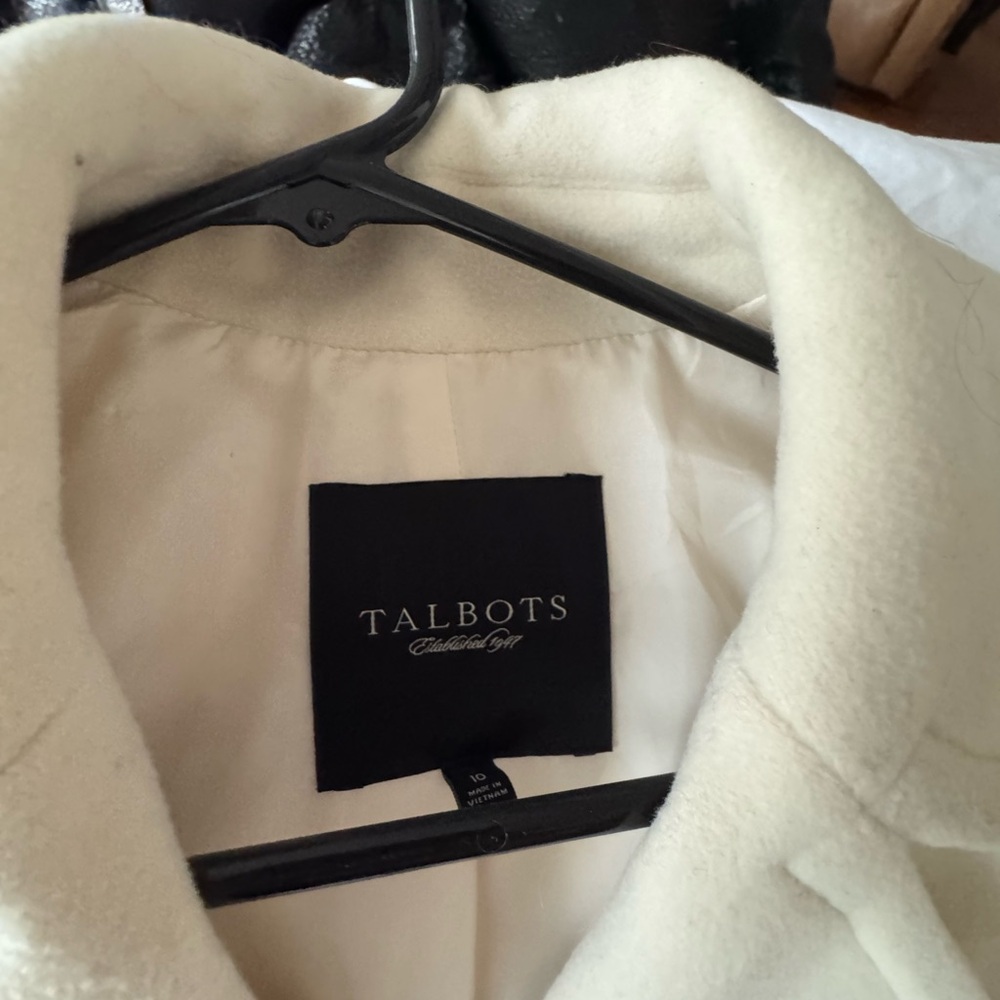 Talbots Women's Elegant Cream Bomber Jacket